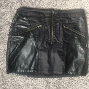 Black leather skirt